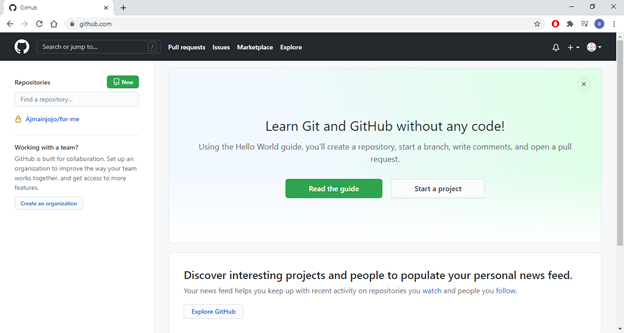 GitHub homepage
