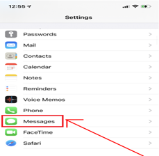 Go to setting and select Messages