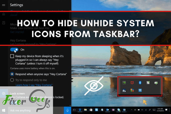 How to Hide Unhide System Icons from Taskbar?
