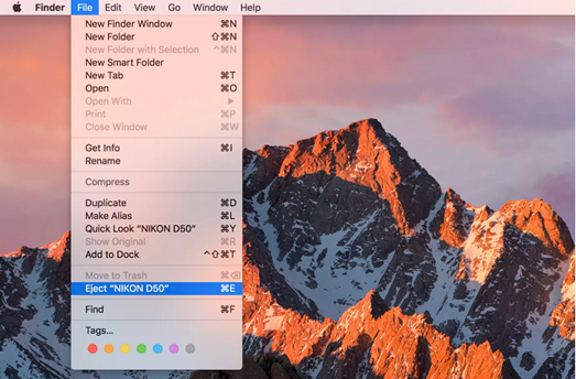 Ejection from File on Mac Finder