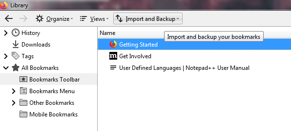 Import and Backup