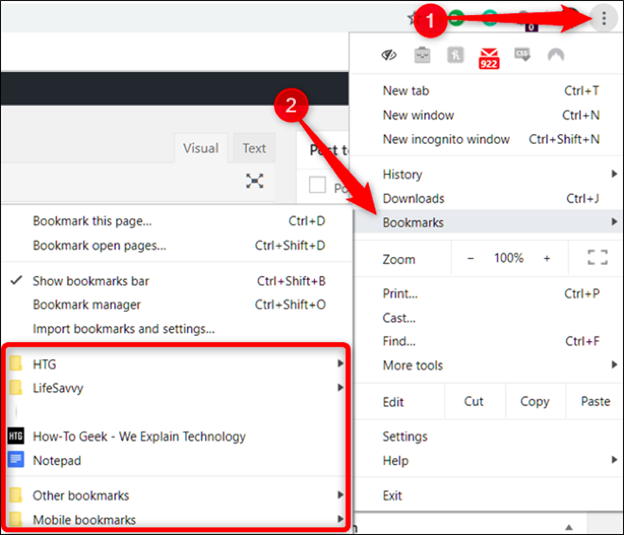Import bookmarks and settings