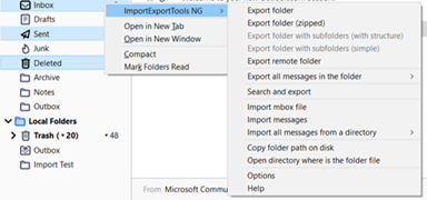 Import Export Tools NG option