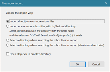 Import mbox file