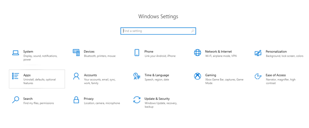 In Windows Settings