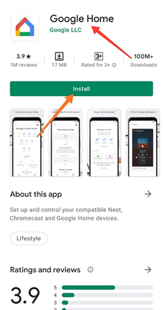 Install Google Home from Play store