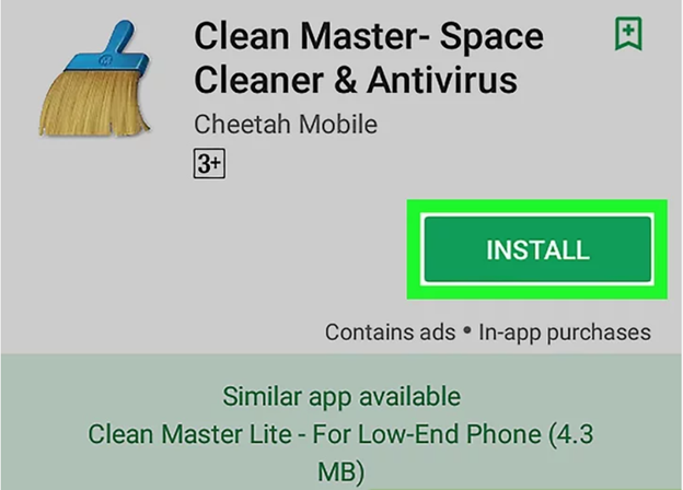 install the Clean Master app
