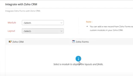 Integrate with Zoho CRM window