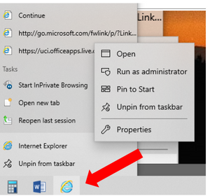 Internet Explorer on your desktop