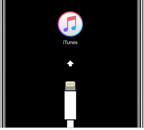 iTunes logo on iPhone screen
