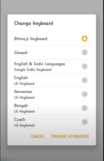 Keyboard option to Gboard