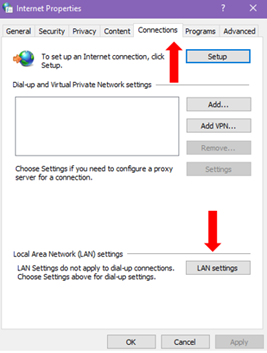 LAN settings button