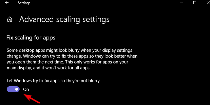 let Windows try to fix apps so they’re not blurry