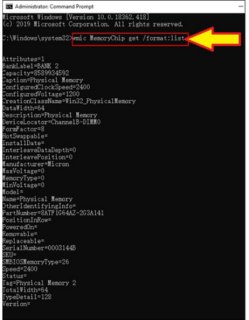 List in the command prompt