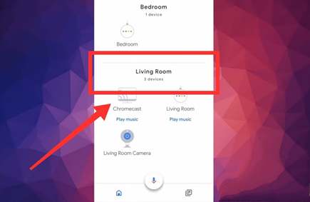 Living room on Google Home app