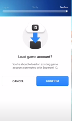loading the Clash Royale account