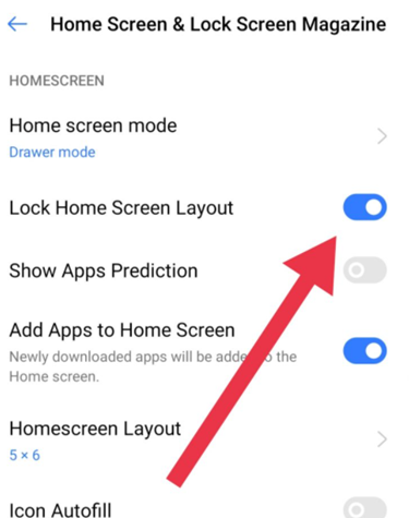 Lock Home Screen layout option