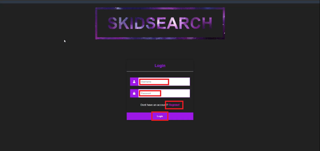 Log into the SKIDSEARCH website