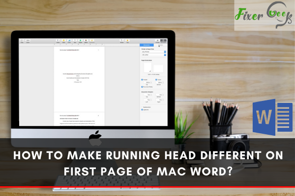 Make Running Head Different On First Page