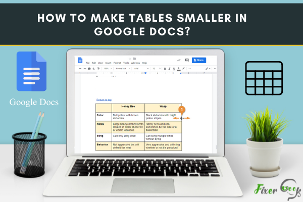 How to make tables smaller in Google Docs?