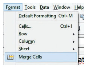 Merge Cells from Format option