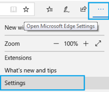 Edge browser setting