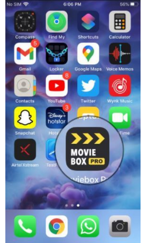 Movie box Pro app on iPhone