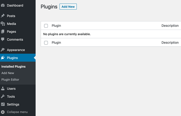 Plug-ins and select Add New