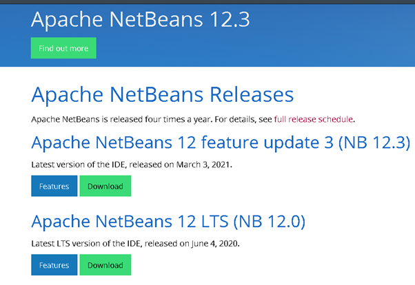 NetBeans download window