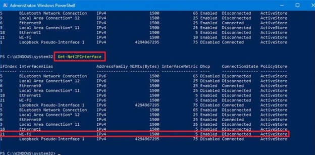 newly set priority number for the network connection