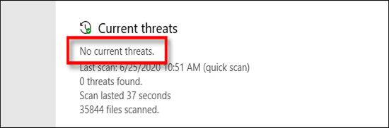 No Current Threats