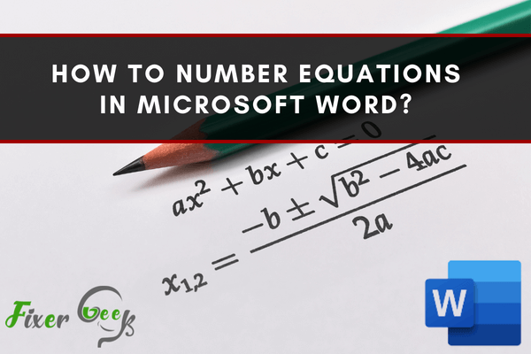 Number equations in Microsoft Word