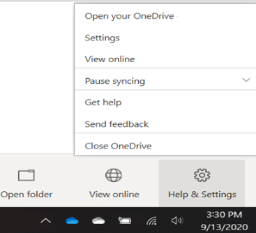 Once OneDrive is open