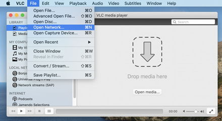 Opening Network Stream on VLC Media Player