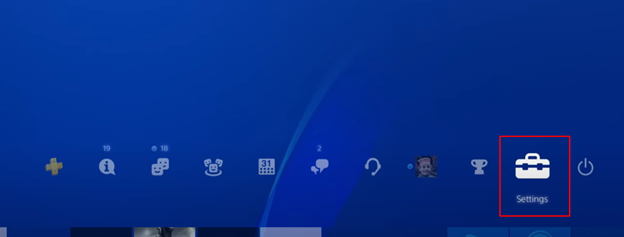 Open the PS4 settings menu