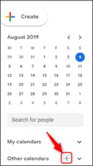 Click on the + icon of Other Calendars
