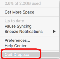 Quit Dropbox