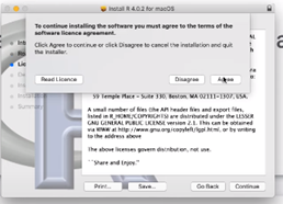 page of the license agreement