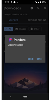 Pandora installed
