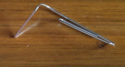 Paperclip bent at a right angle