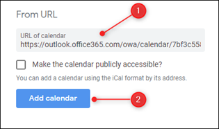 Paste the link and click Add calendar