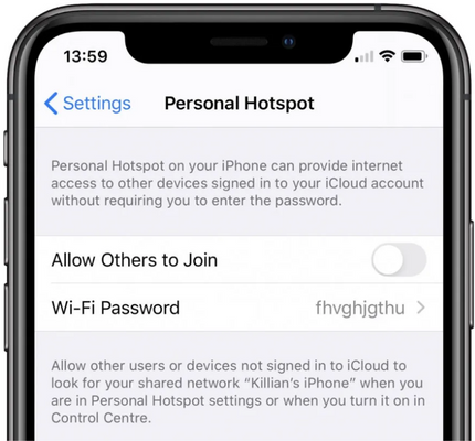 Personal Hotspot Page