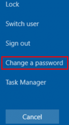 Pick Change a password