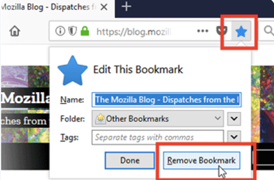 Pick out Remove Bookmark