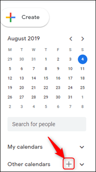+ icon of Other calendars