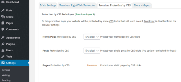 Premium Protection by CSS window