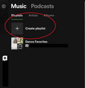press the Create playlist option