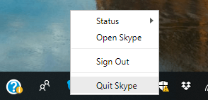 Quit Skype option