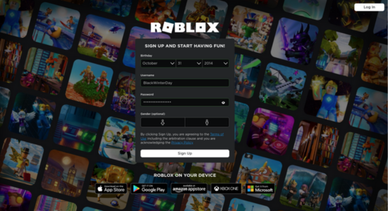 Register an Account in Roblox