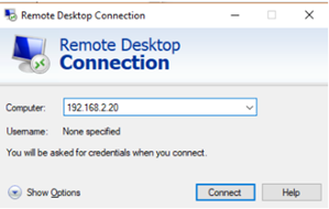 Remote Desktop Connection tool window